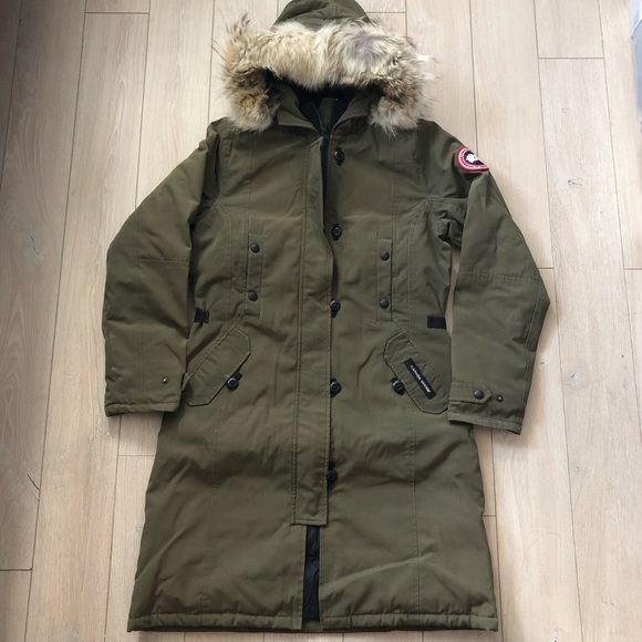Authentic Canada Goose Arctic Program Long Goose Down Jacket in Military Green S - Picture 1 of 16